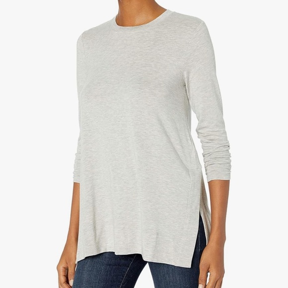 Daily Ritual Soft Rayon Jersey Crew Neck Long-Sleeve Split-Hem Tunic sz L - Picture 5 of 6